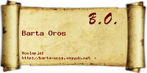 Barta Oros névjegykártya